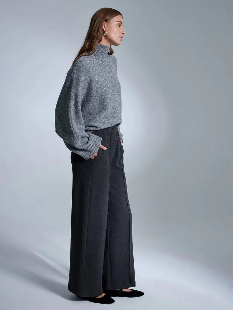 ديلفين Dilvin Women's Wide-Leg Pull-On Trousers