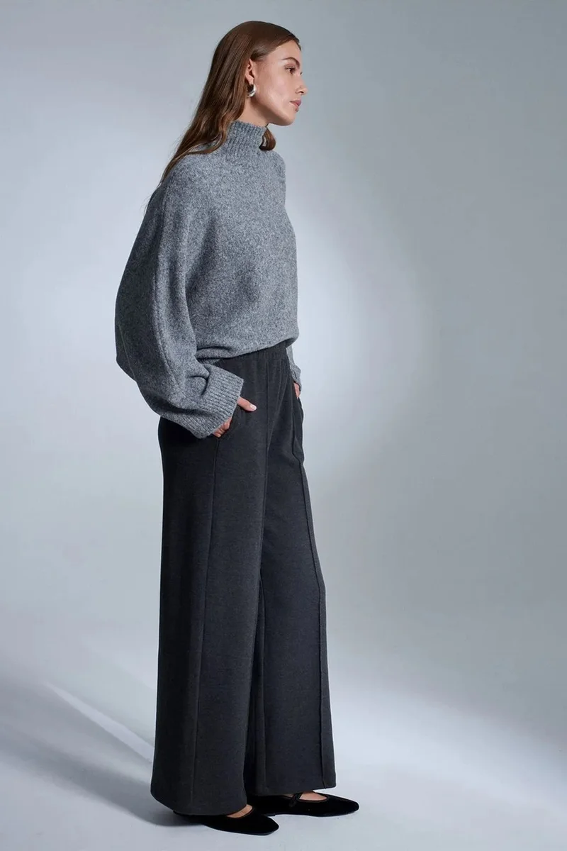 DILVIN Women's Wide-Leg Pull-On Trousers