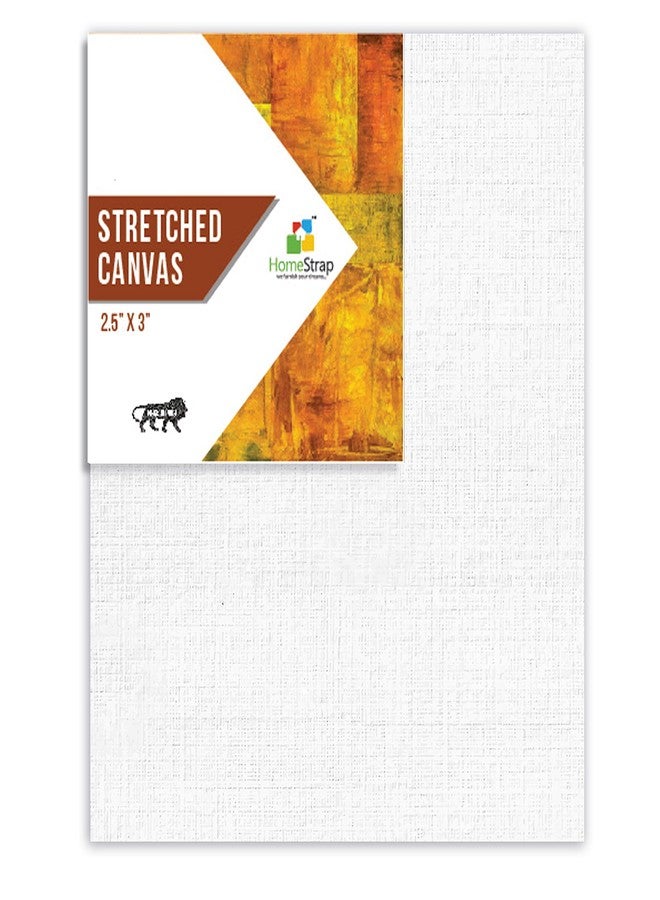 Homestrap 10 Oz Primed Cotton Pre Stretched Canvas with Wooden Frame 2.5InchX3Inch (Pack of 10), Small Size - Image 3