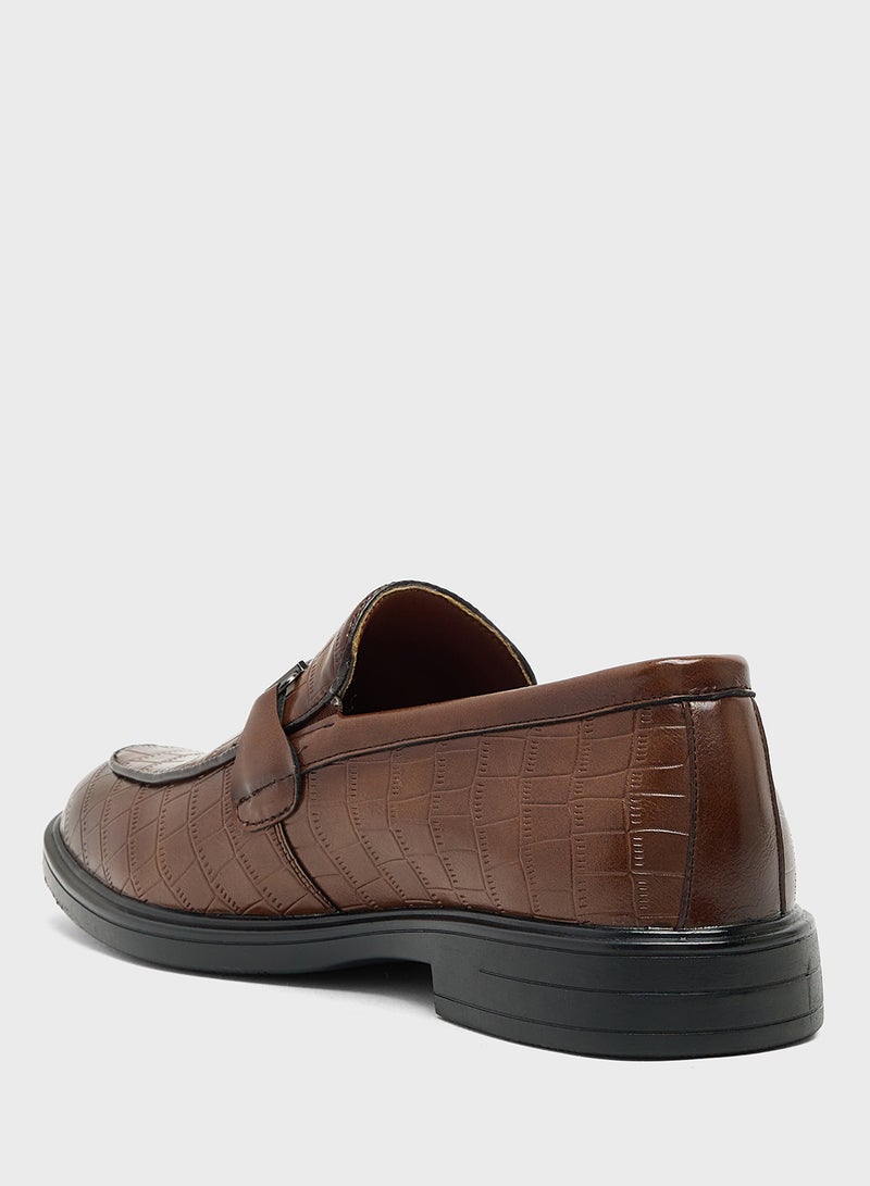 Robert Wood Croc Emboss Formal Slip Ons - Image 2