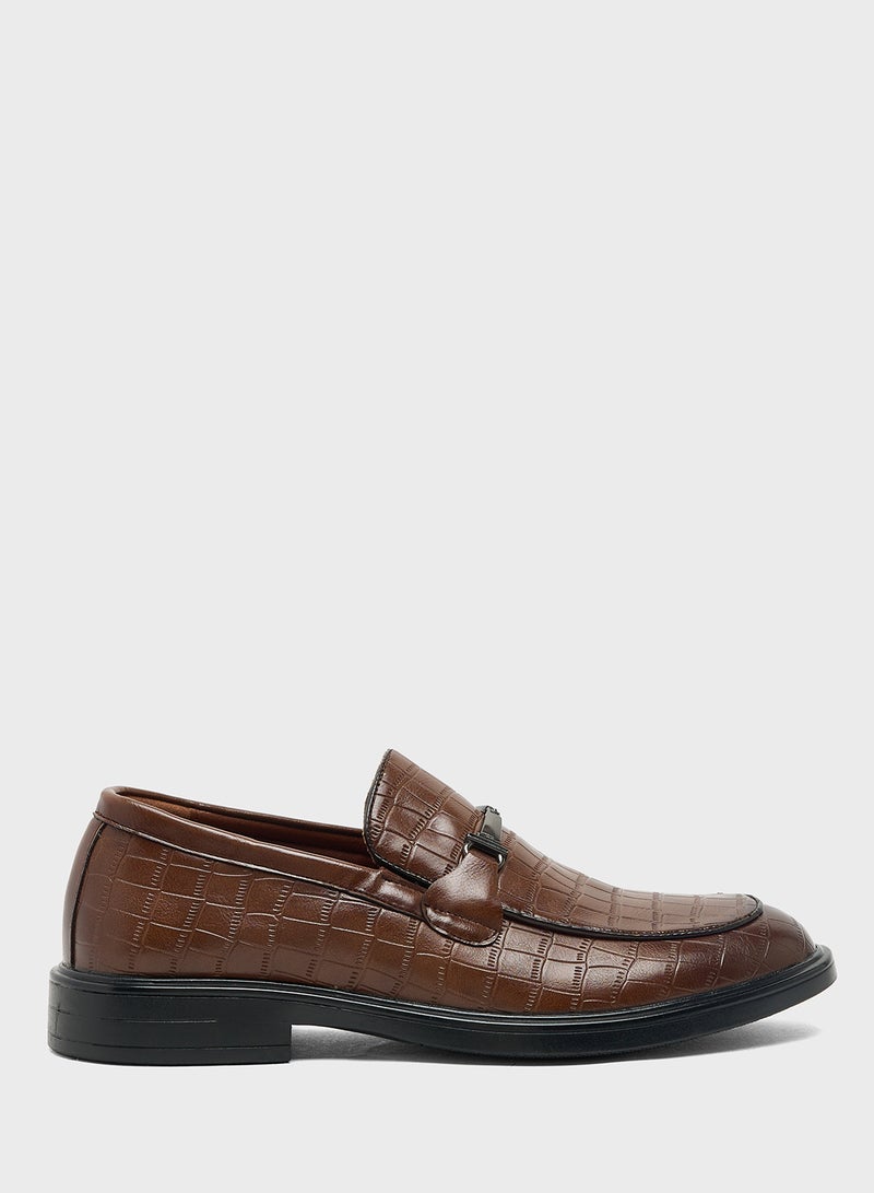 Robert Wood Croc Emboss Formal Slip Ons - Image 1