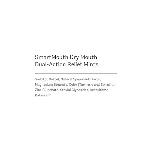 SmartMouth Dry Mouth DualAction Mints SugarFree Mints for Dry Mouth Support With Zinc Xylitol TravelFriendly Packaging for OntheGo Oral Care Mellow Mint 50 Count 8Pack - Image 3