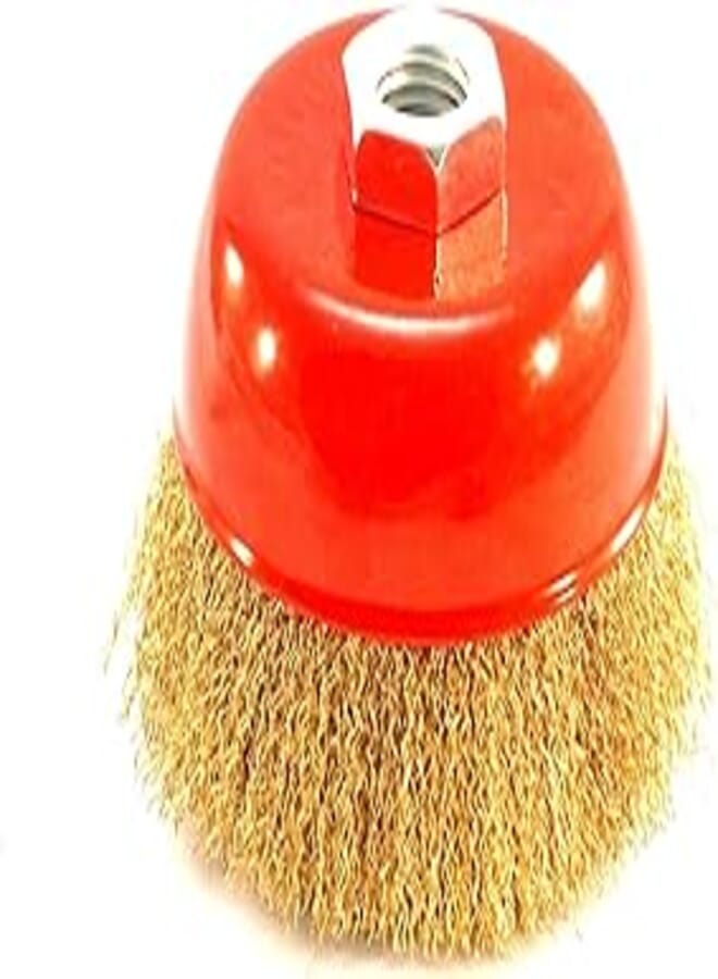 BRASS COATED STEEL WIRE CUP BRUSH 3 INCH