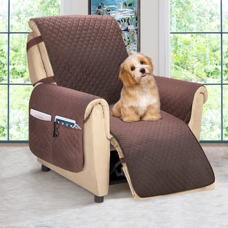 Reversible Recliner Chair Cover Recliner Covers for DogsRecliner SlipcoverRecliner Protector Large New ChocolateBeige