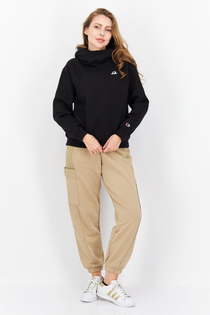 Champion Women Sportswear Fit Long Sleeve Outdoor Hooded Sweatshirt, Black  - Image 3