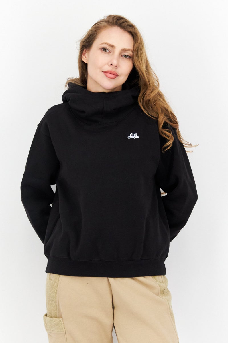 Champion Women Sportswear Fit Long Sleeve Outdoor Hooded Sweatshirt, Black  - Image 1