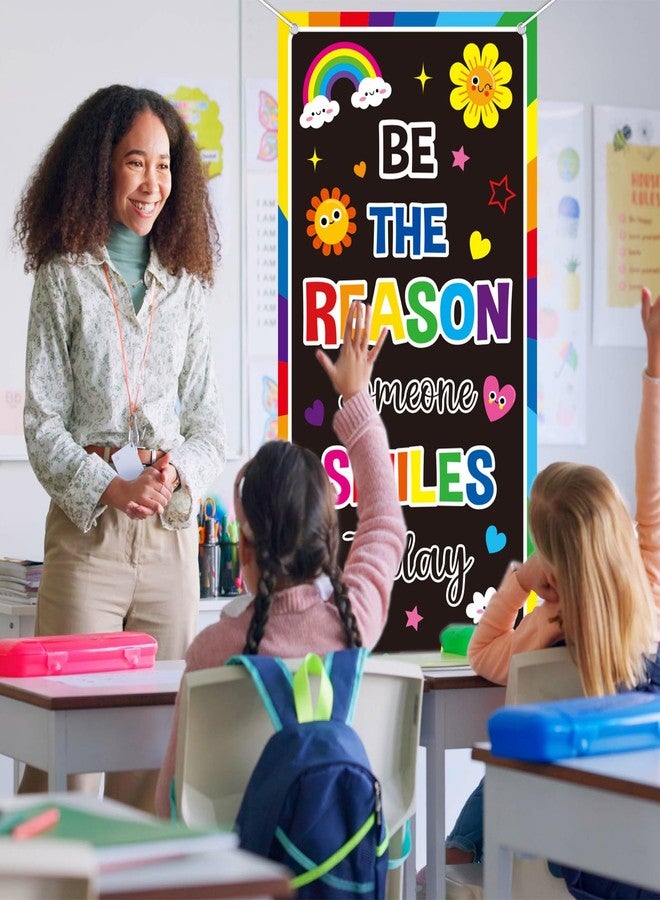 Wiooffen Classroom Welcome Door Cover Welcome Banner Wall Door Decor Colorful Welcome Front Door Porch Sign Back To School Hanging Banner Decoration Colorful Photo Background for Kids Classroom Decor - Image 4