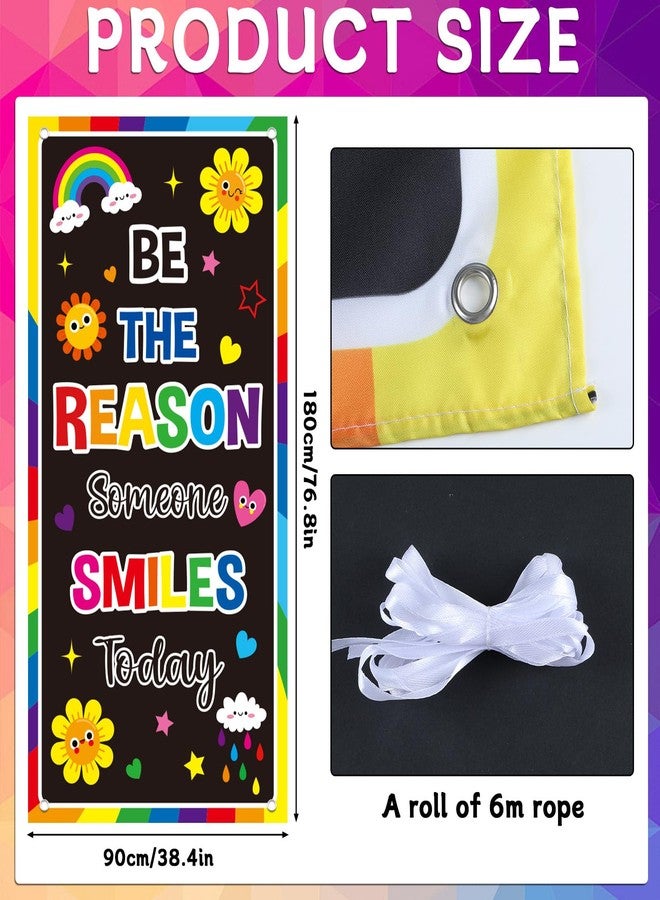 Wiooffen Classroom Welcome Door Cover Welcome Banner Wall Door Decor Colorful Welcome Front Door Porch Sign Back To School Hanging Banner Decoration Colorful Photo Background for Kids Classroom Decor - Image 2