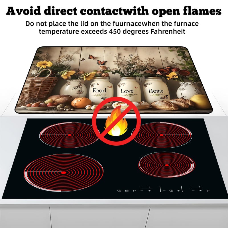 AOHMPT Multi-Design Stove Cover for Glass/Electric Stoves - 3-in-1 Heat-Resistant Protector Mat, Non-Slip Drying Rack 28"x20" - Image 3