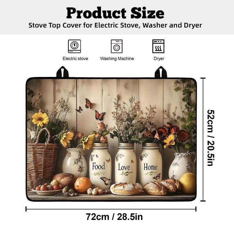 AOHMPT Multi-Design Stove Cover for Glass/Electric Stoves - 3-in-1 Heat-Resistant Protector Mat, Non-Slip Drying Rack 28"x20" - Image 2