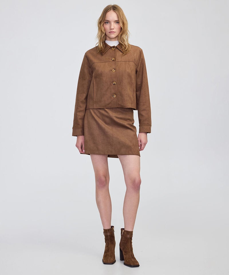 Ipekyol Croc-Effect Faux Suede Jacket - Image 4