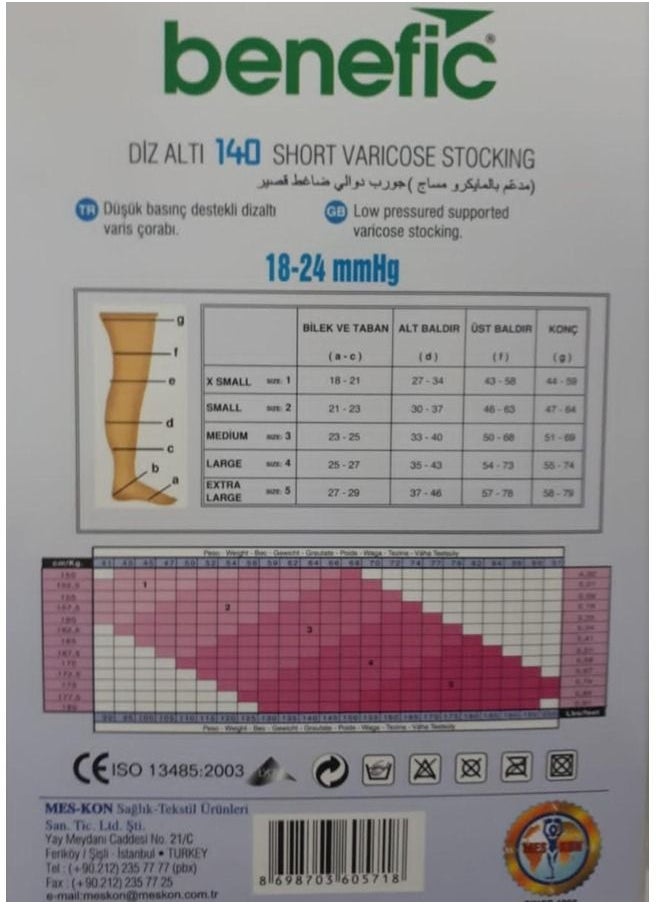 MES-KON - SHORT VARICOSE STOCKING OPEN TOE  ( MICROMASAJ ) 18-24 mmHg / Compression Stocking , Socks - Image 1