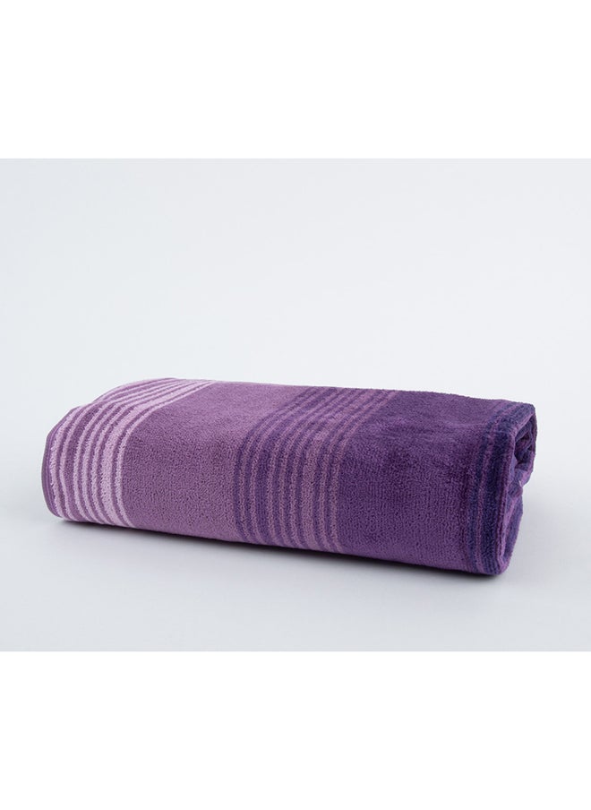 White Rose Towel Zooni 500 Gsm 100% Cotton-Pile To Pile Velor Stripe1 Hand  50X90 CmSoft Touch Extra Absorbent-Purple  - Image 3