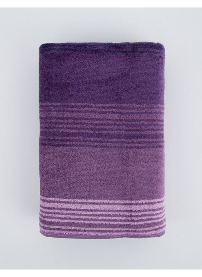 White Rose Towel Zooni 500 Gsm 100% Cotton-Pile To Pile Velor Stripe1 Hand  50X90 CmSoft Touch Extra Absorbent-Purple  - Image 4