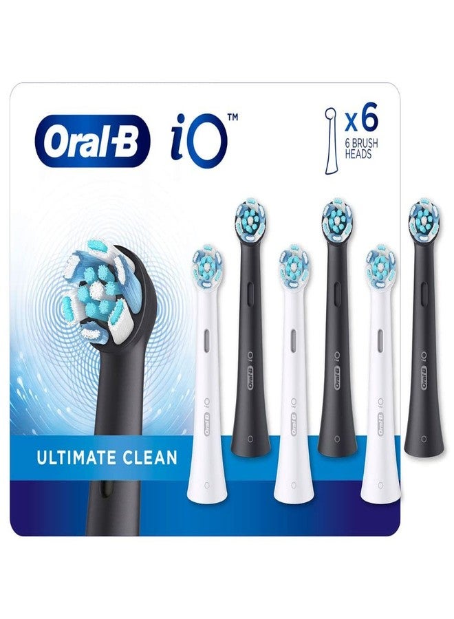 Oral-B iO Ultimate Clean Replacement Brush Heads, 6-Count White, Black 6 Count (Pack of 1
