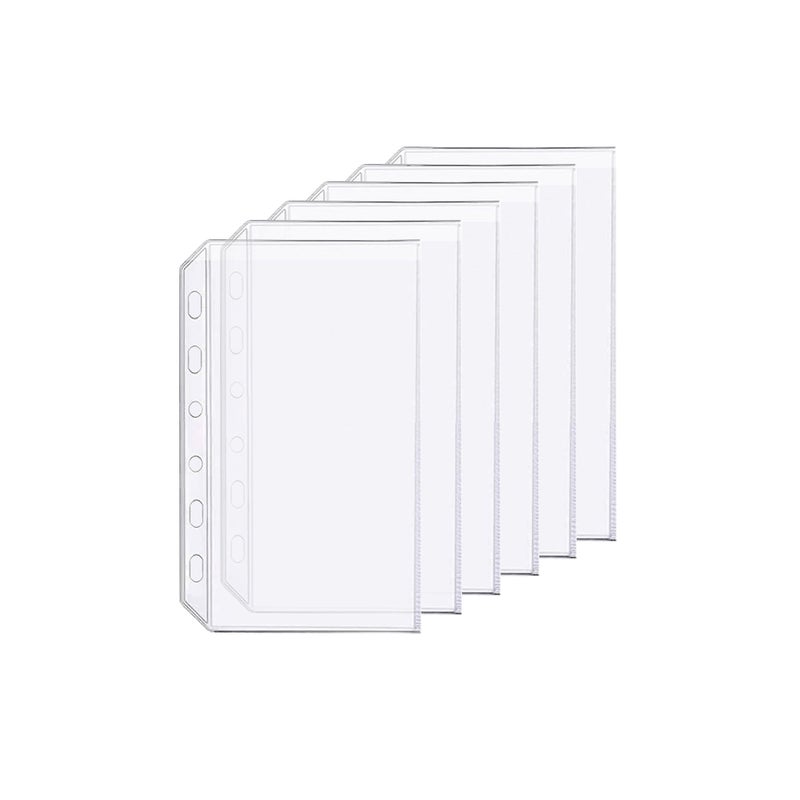 Zelten 6 Pack A7 6 Holes Binder Pockets Plastic Binder Folders Waterproof 6 Holes Holder for Receipt Ticket (Pocket, A7) - Image 1