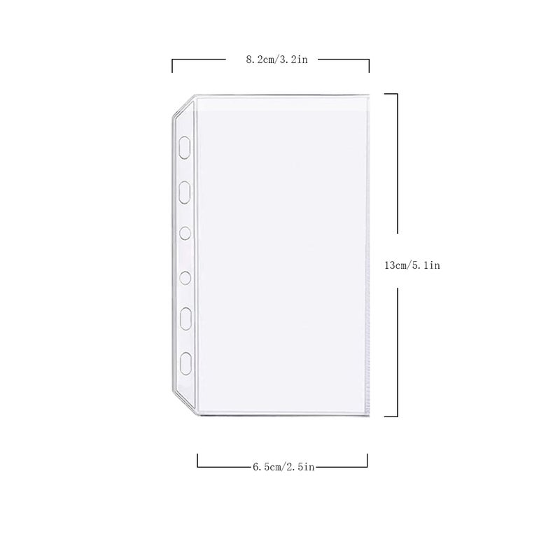 Zelten 6 Pack A7 6 Holes Binder Pockets Plastic Binder Folders Waterproof 6 Holes Holder for Receipt Ticket (Pocket, A7) - Image 2