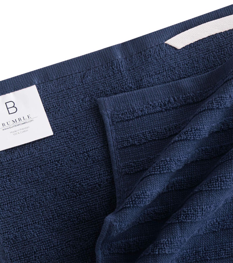 Bumble Towels Premium Kitchen Towels (20”x 28”, 6 Pack) | Large Cotton Dish Towels | Flat & Terry Highly Absorbent Kitchen Linen Set with Hanging Loop | Navy Blue - Image 4