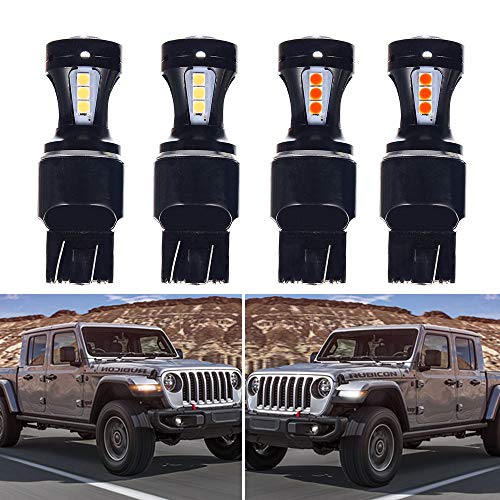 Skdorpfm J-eep Gladiator Switchback LED Turn Signal Lights Lamp Bulbs and Parking DRL Kit for 2020 JT Gladiator Rubicon Overland,5 Year Warranty - Image 1