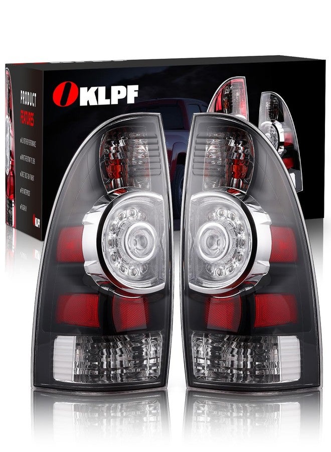 OKLPF Rear Brake Tail Light Compatible With 2005 2006 2007 2008 2009 2010 2011 2012 2013 2014 2015 Toyota Tacoma Pickup Taillight LED Lens Bulb and Harness Included(Black Housing) - Image 1