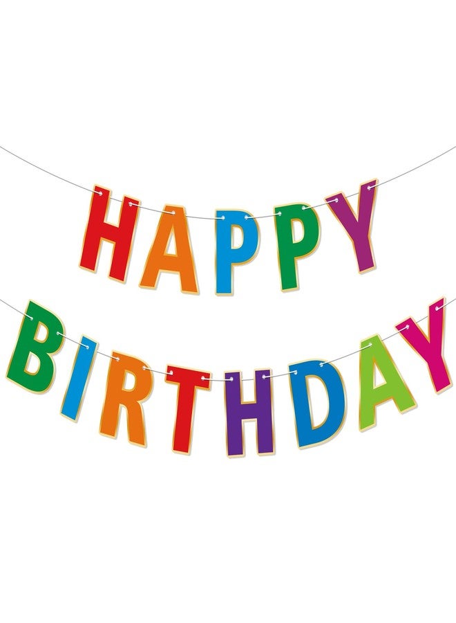 Lecheme Colorful Happy Birthday Banner & Sign Happy Birthday Garland Rainbow Party Decorations Rainbow Party Supplies - Image 1