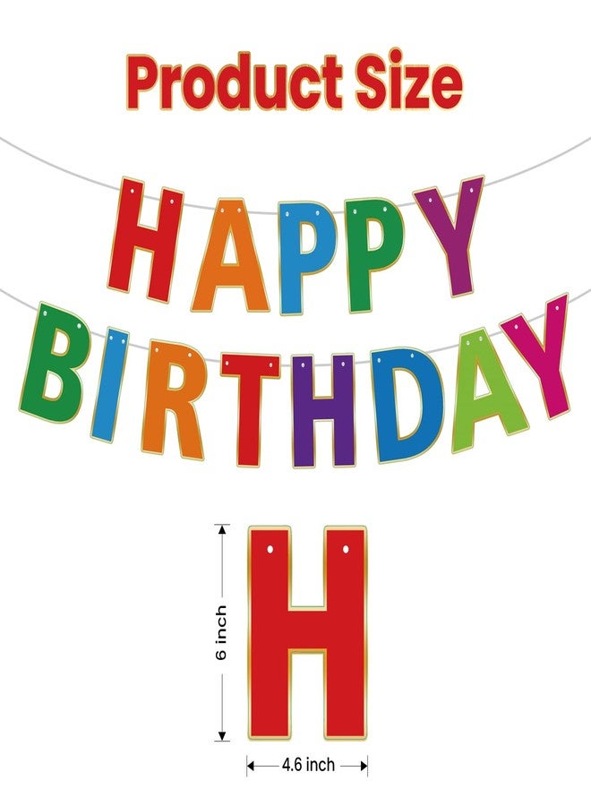 Lecheme Colorful Happy Birthday Banner & Sign Happy Birthday Garland Rainbow Party Decorations Rainbow Party Supplies - Image 3
