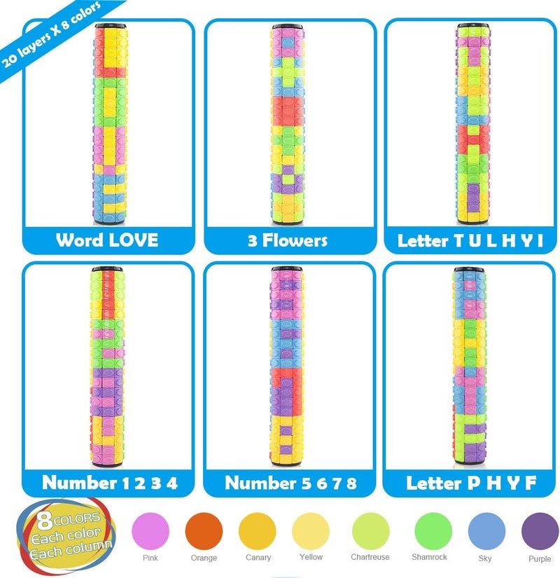 R.Y.TOYS Rotate and Slide Puzzle - 8 Colors, 20 Layers, Brain Teaser and Fidget Toy for All Ages - Image 2