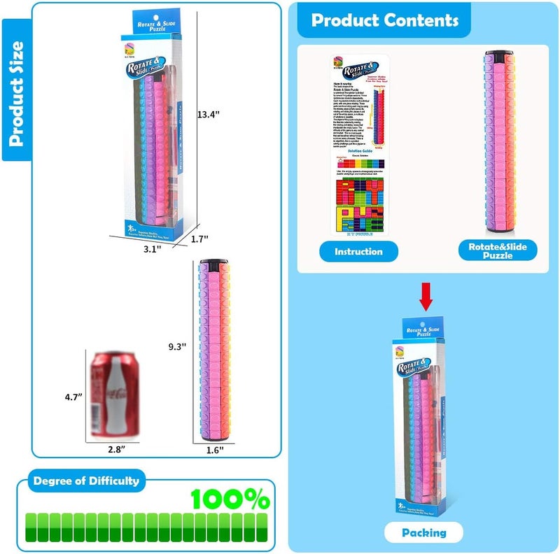 R.Y.TOYS Rotate and Slide Puzzle - 8 Colors, 20 Layers, Brain Teaser and Fidget Toy for All Ages - Image 5