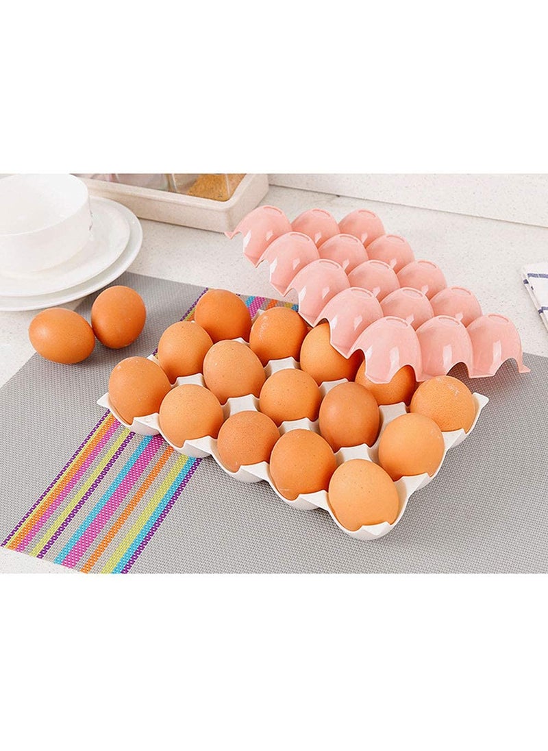 TERXA TERXA 15 Cup Egg Holder Tray Eggs Storage Rack With Lid Egg Storage Box Plastic Egg Basket Egg Container Tray Kitchen Tool Accessories Pack of 2 PCsMulticolor  - Image 3