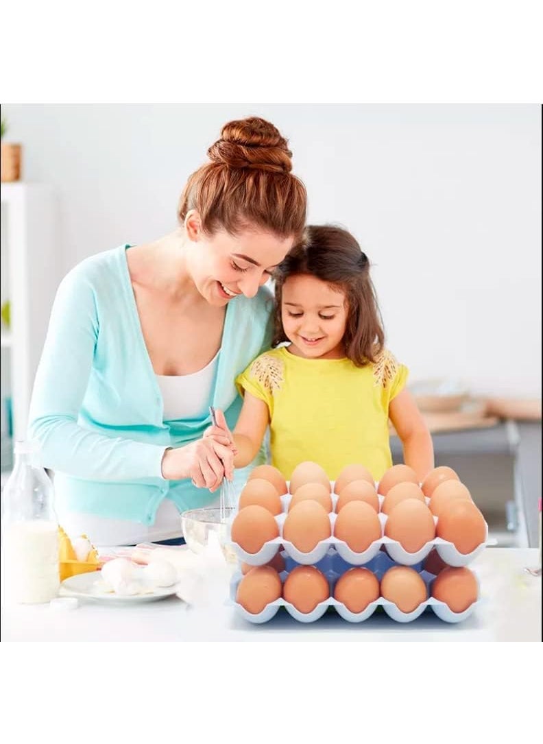 TERXA TERXA 15 Cup Egg Holder Tray Eggs Storage Rack With Lid Egg Storage Box Plastic Egg Basket Egg Container Tray Kitchen Tool Accessories Pack of 2 PCsMulticolor  - Image 5