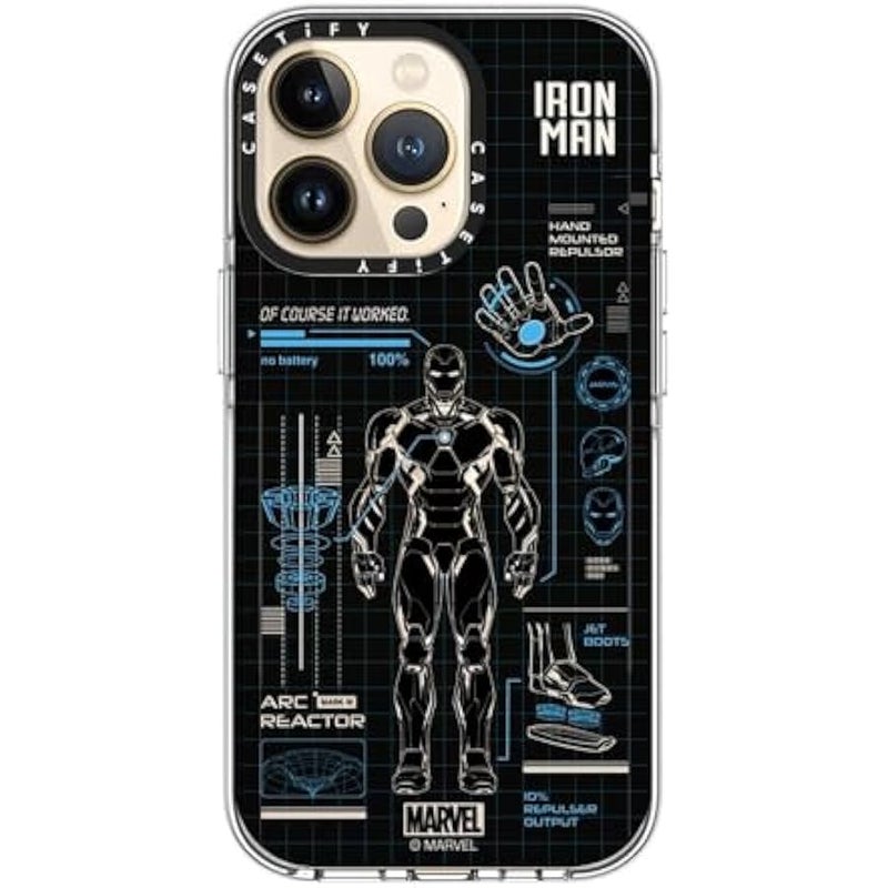 Casetify Clear iPhone 13 Pro Case 【Iron Man Co-Lab/Not Yellowing / 6.6ft Drop Protection/Compatible with Magsafe】 - Iron Man Blue Print Tech - Blue - Clear - Image 5