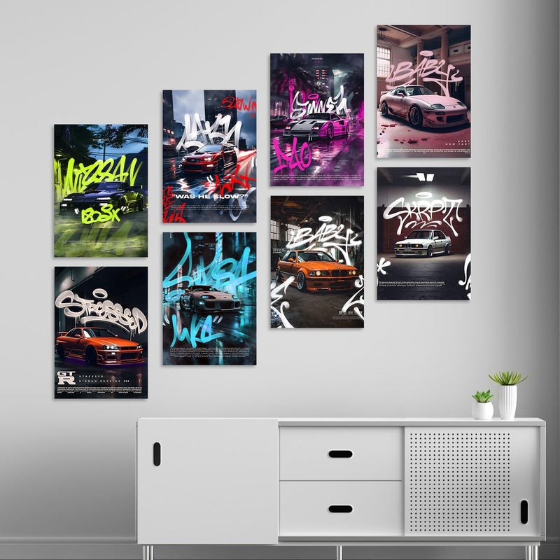 Wallgasm مجموعة من 8 ملصقات سيارات - Image 3