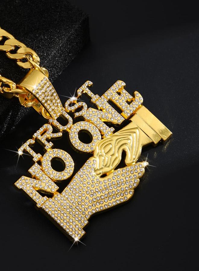 Take Two Men Slogan Text Drop Embellished Necklace - Image 5