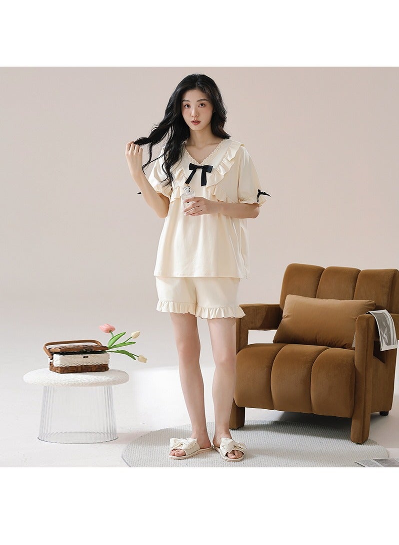 KUYING New Two-Piece Set Of Ice Silk Pajamas