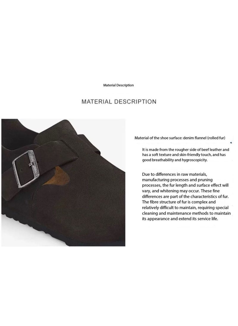 بيركنستوك BIRKENSTOCK الرجال والنساء من الفلين الجلد من جلد البقر والأحذية العادية لندن منخفضة أعلى  - Image 3