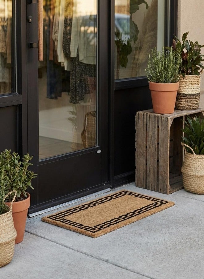 Kempf Printed Coco Coir Doormat Greek Key (Black) - Image 4