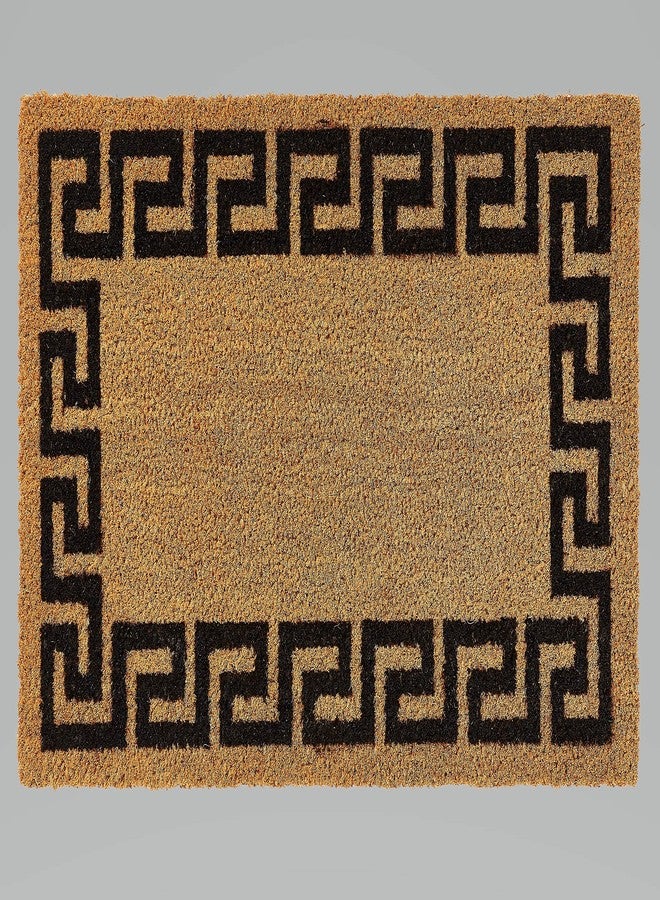 Kempf Printed Coco Coir Doormat Greek Key (Black) - Image 1