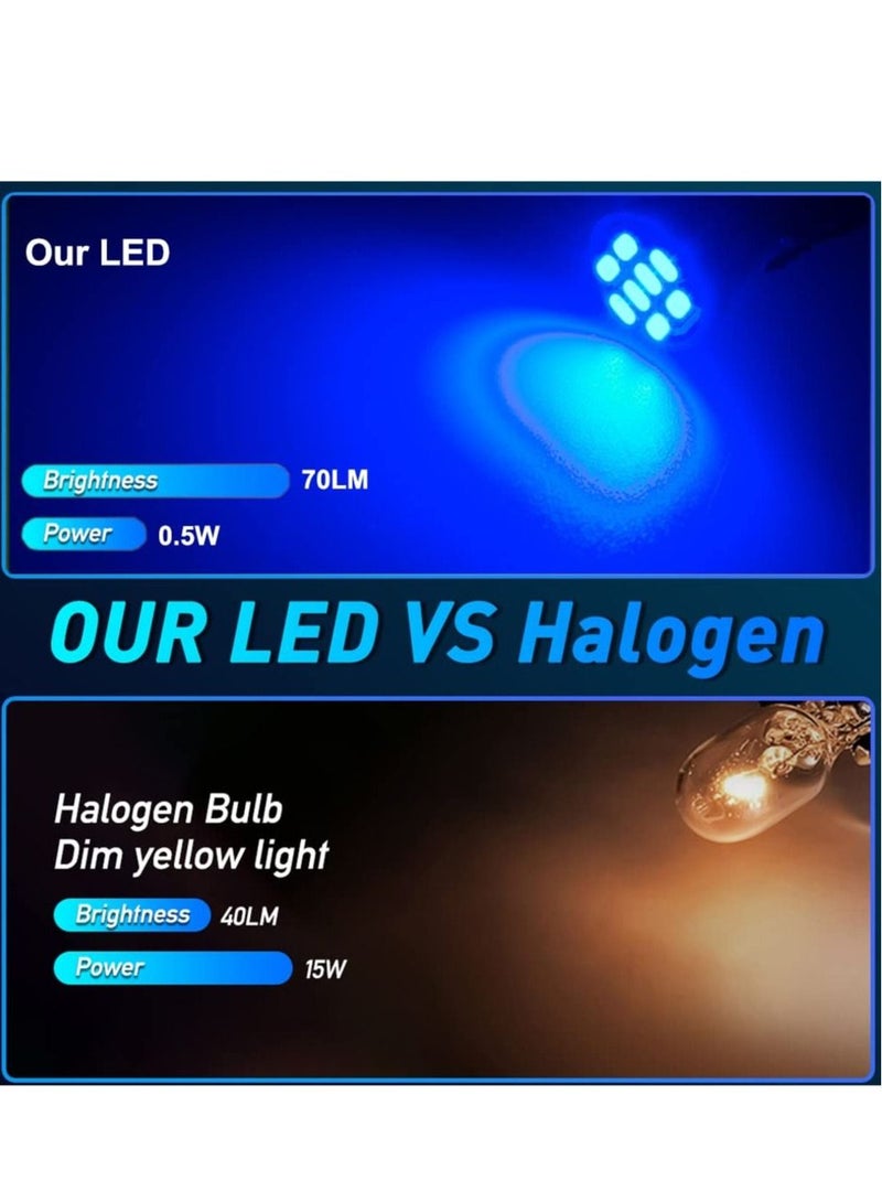 Y&D 20Pcs T10 194 168 LED Dash Instrument Light Bulbs Blue Super Bright Panel Gauge Cluster Dashboard Lights 12V Chipset - Image 4