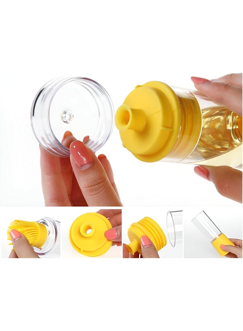 إيونتو زجاجة دهن سيليكون 3 في 1 مع فرشاة - موزع صلصة وزيت وشراب للشواء والطهي والخبز - Image 2