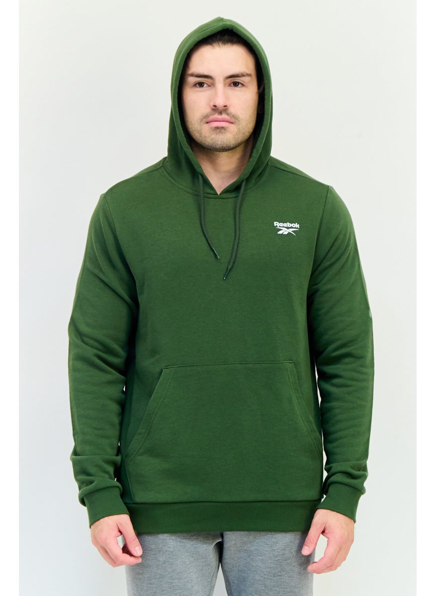 Reebok Men Sportswear Fit Long Sleeves Running Hoodie, Green  - Image 1