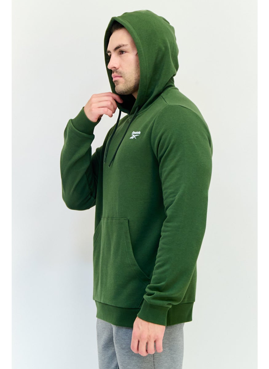 Reebok Men Sportswear Fit Long Sleeves Running Hoodie, Green  - Image 2