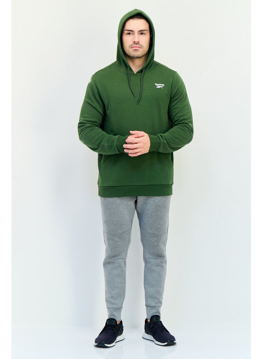 Reebok Men Sportswear Fit Long Sleeves Running Hoodie, Green  - Image 4