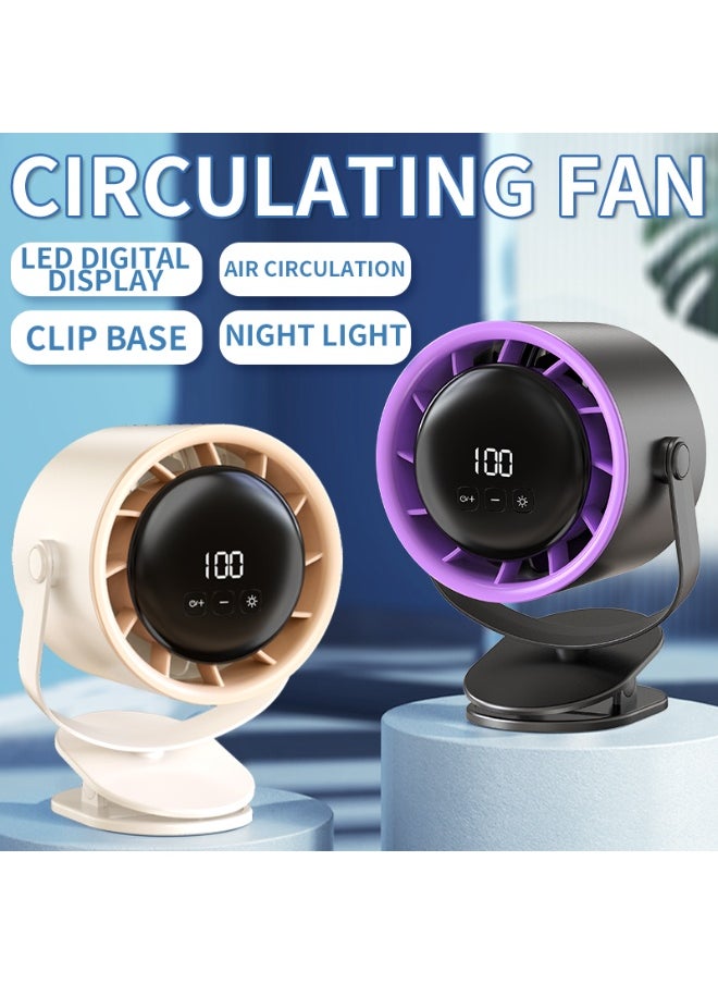 Mijioceon Portable Desk&Clip Fan Rechargeable LED Display 3 in 1 Clip on Fan 100 Speeds Strong Wind Wall-Mounted Fan, 90° Vertical Manual and 90° Oscillating Air Circulator USB Table Fan for Home,Office,Camping  - Image 2