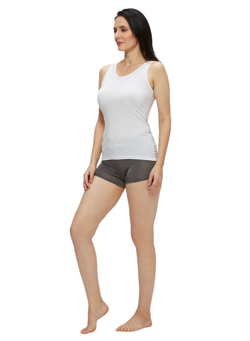 BYC WOMEN'S MODAL VEST - WHITE  - Image 3
