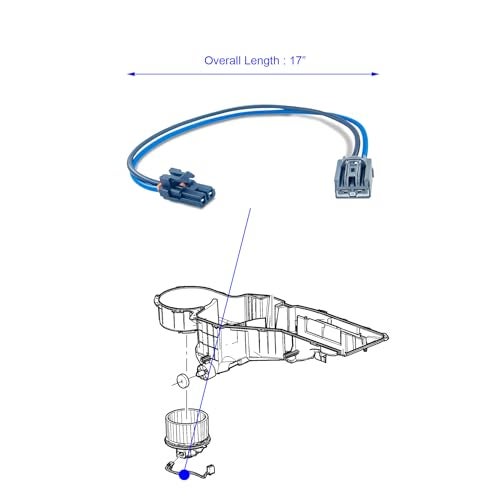 Suspenix 17" AC Blower Motor Resistor Wiring Harness, Fan Motor Connector Cable Compatible with Chevy 2007-2014 Silverado Tahoe Suburban Avalanche Sierra Yukon Acadia Escalade, 2009-2012 Traverse - Image 4
