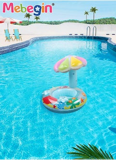 MEBEGIN Mushroom Shape Pool Float with Sun Canopy, Inflatable Pool Float for Babies and Toddlers, Creative Float with Safety Seat, Comfortable Durable Floaty, Fun Water Toys for Kids, Suitable for Family Swimming Pools, Outdoor Trips, Lakes and Beaches, 65*70*87cm  - Image 2