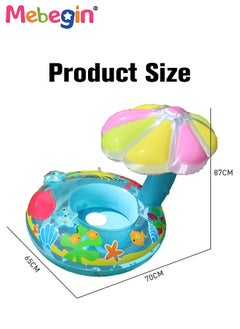 MEBEGIN Mushroom Shape Pool Float with Sun Canopy, Inflatable Pool Float for Babies and Toddlers, Creative Float with Safety Seat, Comfortable Durable Floaty, Fun Water Toys for Kids, Suitable for Family Swimming Pools, Outdoor Trips, Lakes and Beaches, 65*70*87cm  - Image 4
