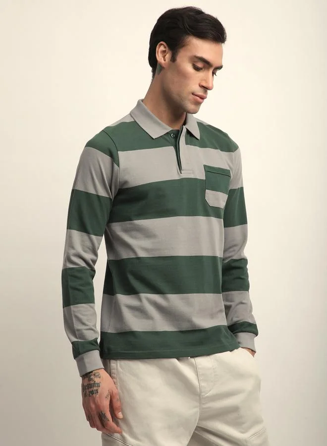 Dillinger Men Striped Regular Fit Polo
