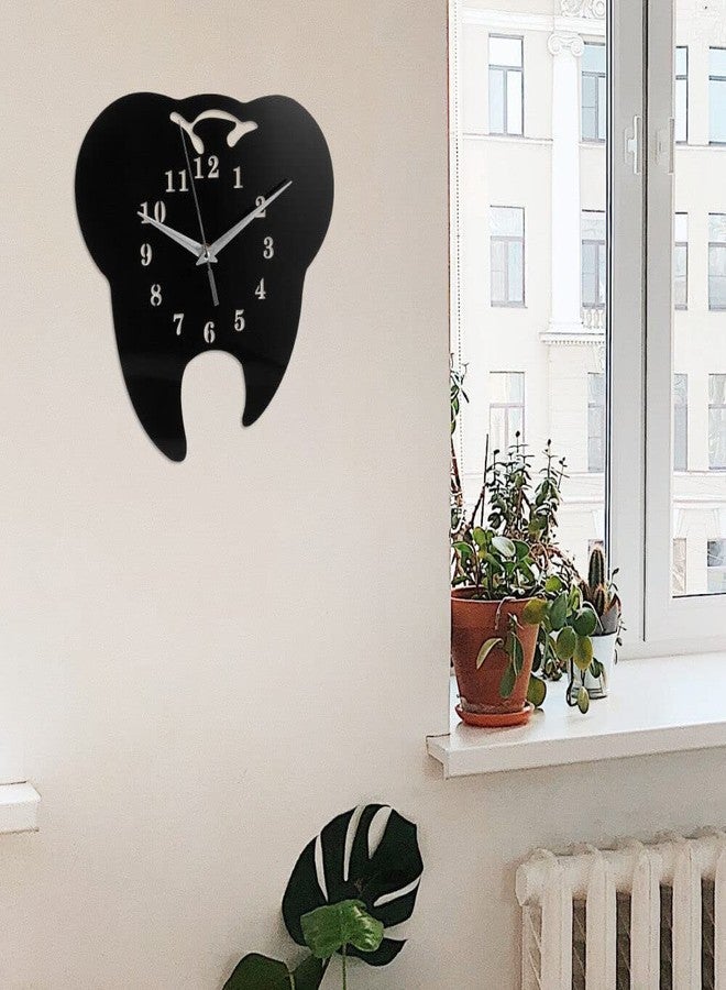 NABSTER Wooden Black Dentist Wall Clock for Dentist,Dental Clinic Made with Russian Birch Wood, Modern Design for Gifting, Office, Home, Living Room Decor (12 inch) (Black) - Image 5