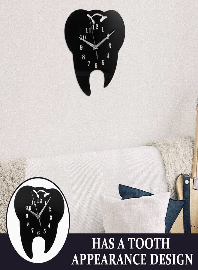 NABSTER Wooden Black Dentist Wall Clock for Dentist,Dental Clinic Made with Russian Birch Wood, Modern Design for Gifting, Office, Home, Living Room Decor (12 inch) (Black) - Image 2